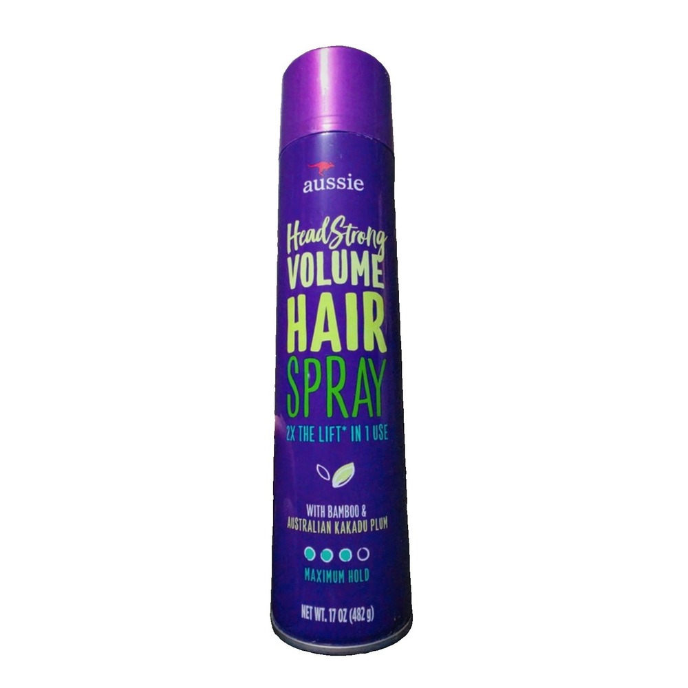Aussie Head Strong Volume Hair Spray Lg 17 oz Bamboo & Kakadu Plum Maximum Hold